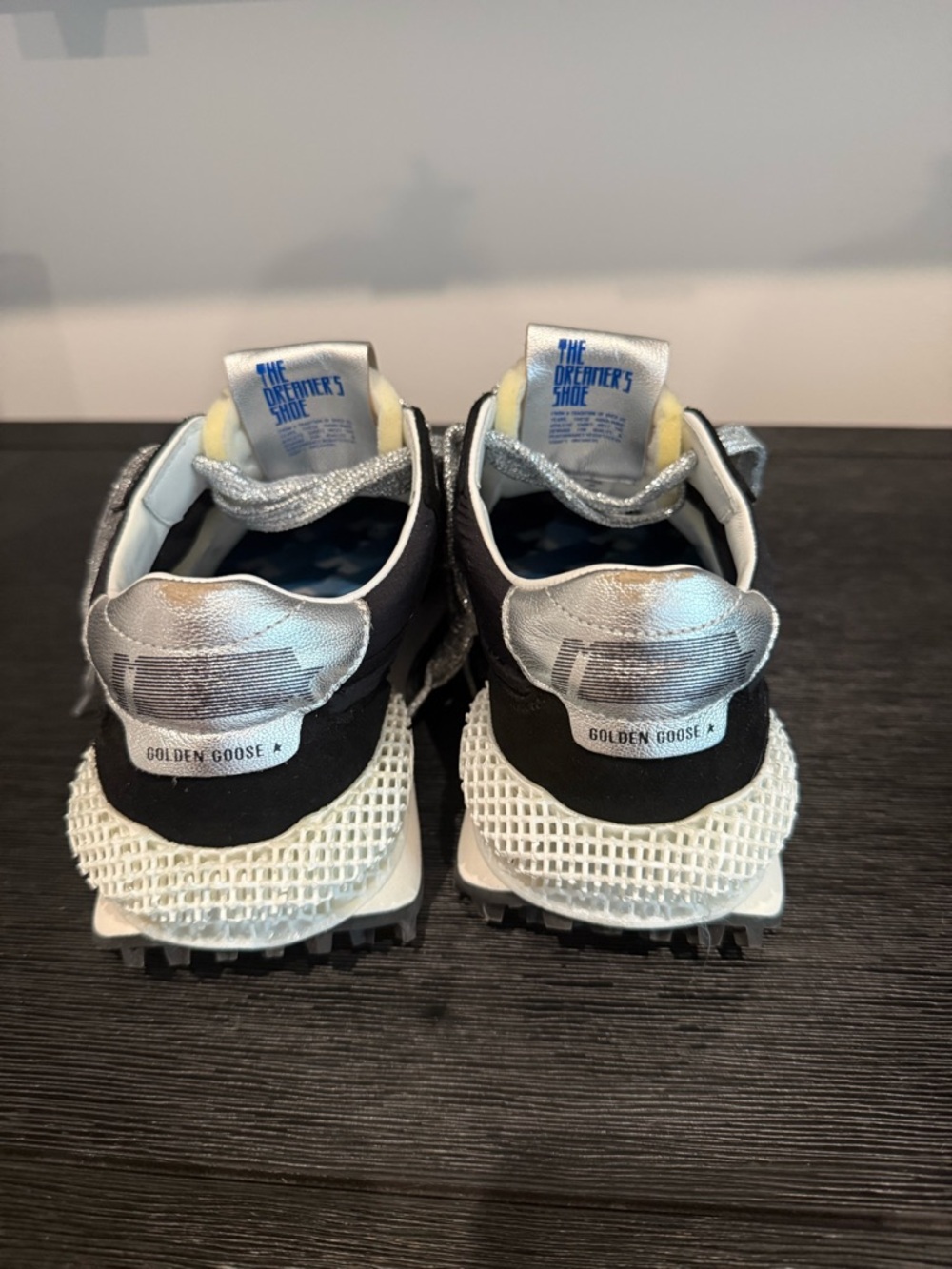 Golden Goose Black Silver Accent Athletic Sneakers - Picture 9 of 9